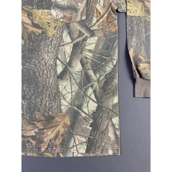 Rare Vintage Y2K Redhead Real Tree Camo Pocket Long Sleeve Shirt Outdoor Nature - Picture 6 of 12